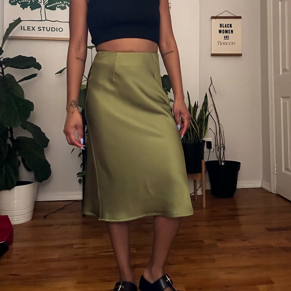 Utility silk skirt